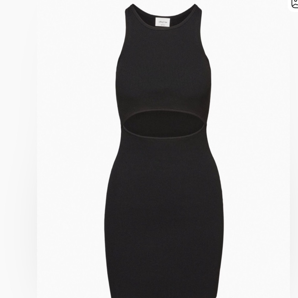 Aritzia Wilfred Black Cut-Out Mini Dress